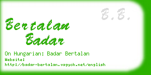 bertalan badar business card